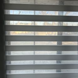Persilux Cordless Zebra Blinds for Windows Dual Layer Roller Blinds (54" W x 72" H, White) Free-Stop Roller Blinds, Light Control for Day and Night, L