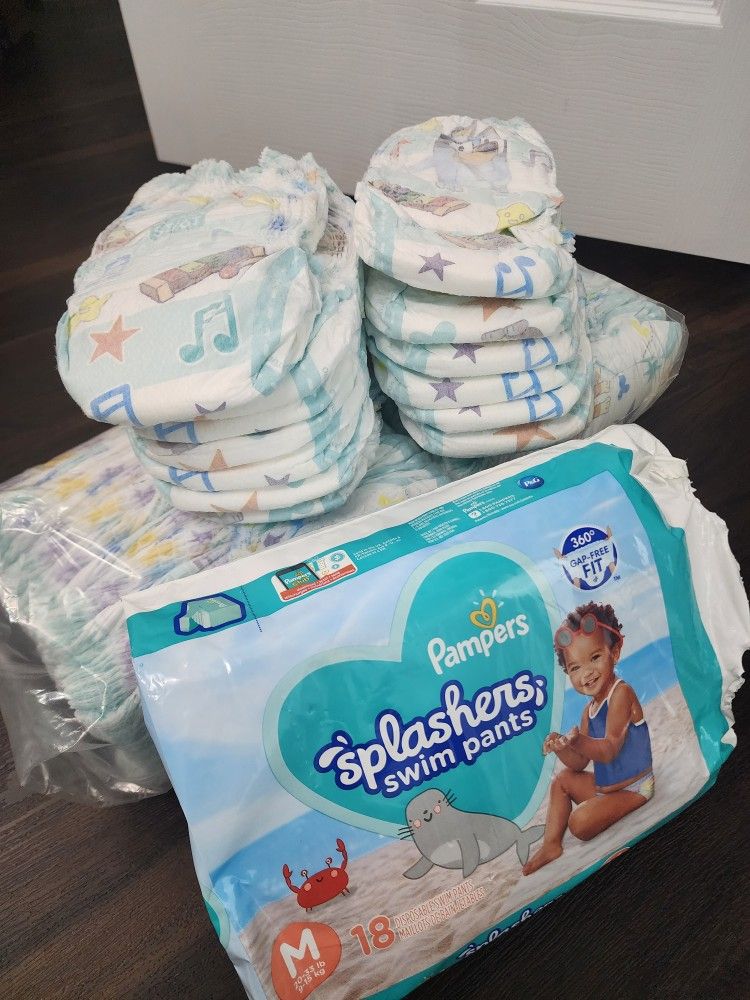 Kids Toodler boys girls Diapers Pull-Ups 5T-6T and swim pants bundle