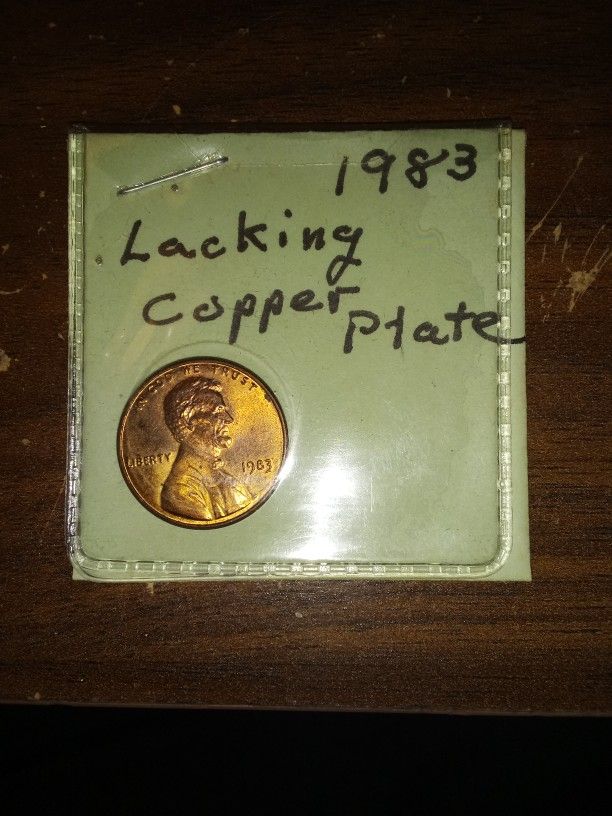 1983 Lacking Copper Plate Proof Lincoln Penny
