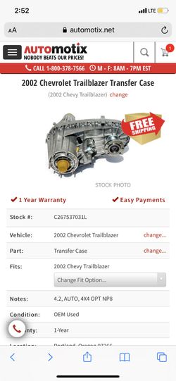 2002 Trailblazer Transfer Case