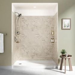 American Standard Ovation 32 in. x 60 in. x 72 in. 5-Piece Glue-Up Alcove Shower Wall Set in Celestial Marble
