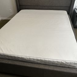 Queen size storage bed with headboard And Mattress