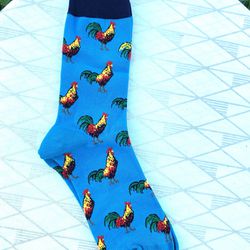 Rooster Cotton Crew Novelty Socks - Men’s Size 9-11