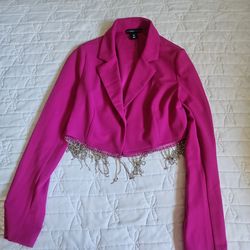 Purple blazer with rhinestone