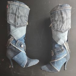 Western Denim Boots / Custom Upcycle 