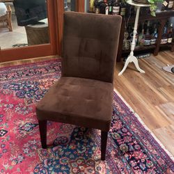 Brown Fabric Solid Chair