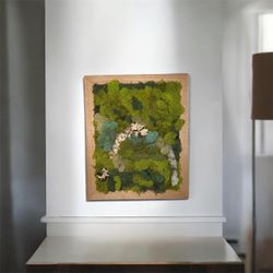 Preserved Moss Wall Art in Wood Frame