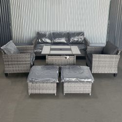 Outdoor Patio Furniture With Fire Pit Table Set