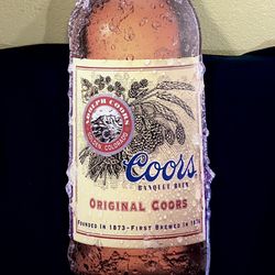 Coors Bottle Metal/Tin 33 1/2” X  9 3/4”