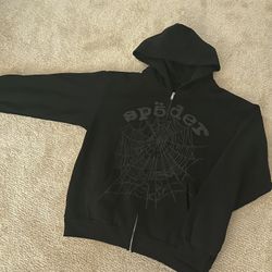 Black Spider Zip Up Size XL Fits Large