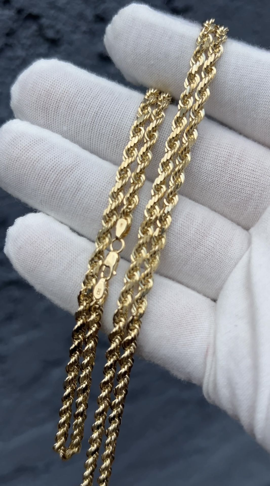 14k Gold Rope Chain Solid 