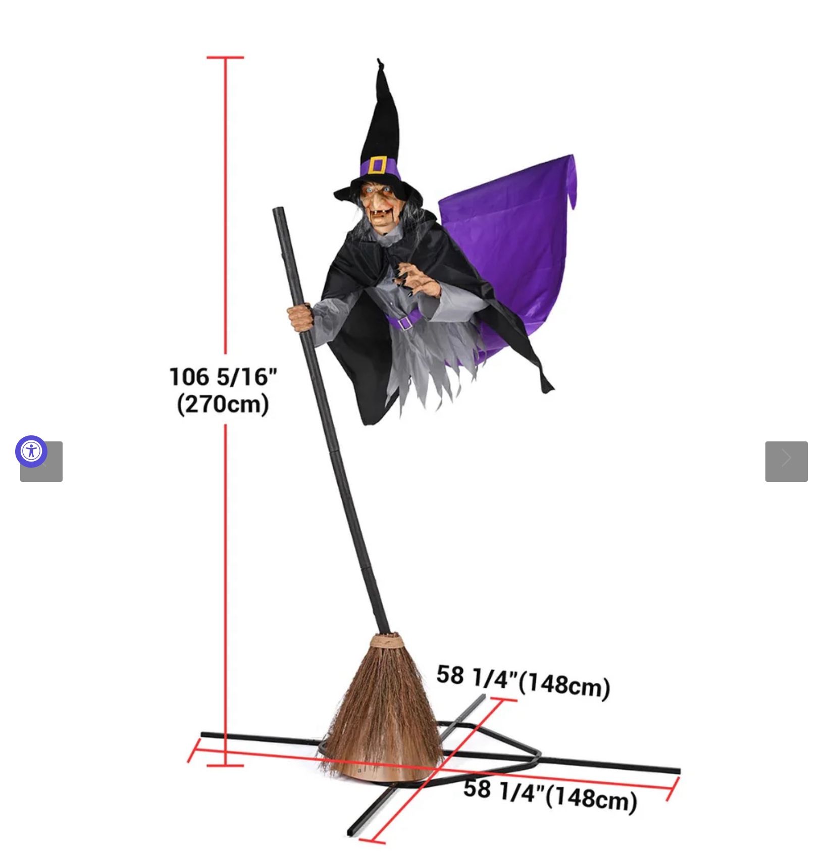 9ft Halloween Yard Decoration Flying Witch Animatronic