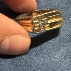 10K Gold Cross Ring – 4.2g Men’s Ring