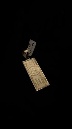 Hundred dollar bill gold pendant