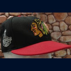Chicago Blackhawks Size 7 New Era 59FIFTY 2TONE "2015 STANLEY CUP CHAMPIONS" Hat (NW/OT) UNWORN!😇 GREAT CONDITION!👀🤯Please Read Description.