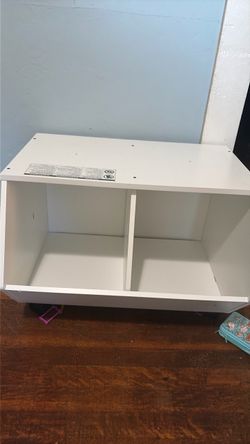 White Two-Compartment Storage Cubby