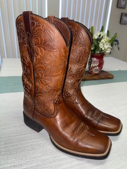 Ariat Brown Leather Western  Women Cowboy Boots