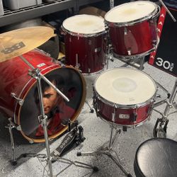 Pork Pie DW Drum Set and Accessories