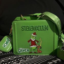 Hand Painted Christmas Grinch Steve Madden purse