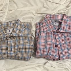 David Donahue Plaid Dress Shirts (Size M)