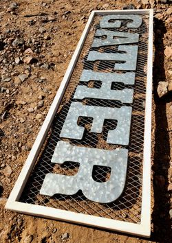 Galvanized Metal "Gather" Sign