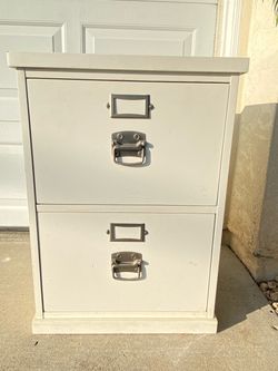 White 2-Drawer Filing Cabinet.
