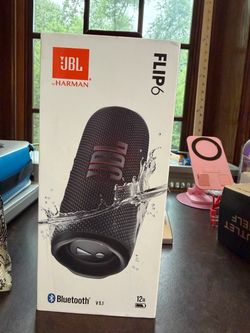 Up for sale is a brand-new, factory-sealed JBL Flip 6 portable waterproof Bluetooth speaker in black. The box has never been opened and still has its 