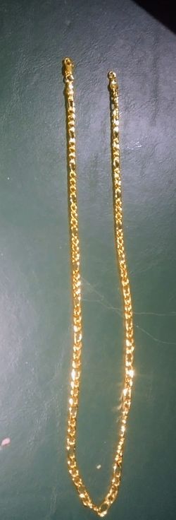 New Unisex Yellow Gold Plated 20" Figaro Chain  Cash