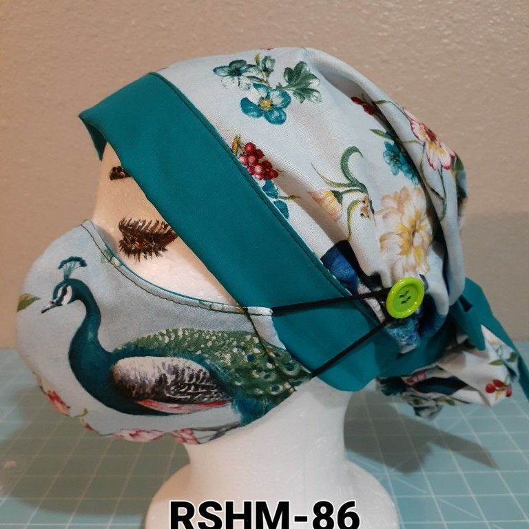 Reversible Two Tone Surgical Scrub Hat Set W/ Buttons