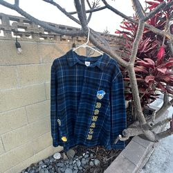 Disney Donald Duck blue flannel shirt