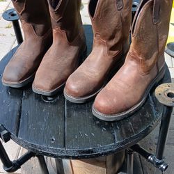 (2) Pair of ARIAT Steel Toe  work Boots Size 13D