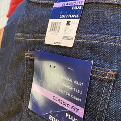 Pants/Black And Denim Jeans 22W New