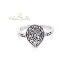 925 Silver Teardrop Diamond Ring 