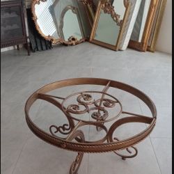 Gold Coffee Table And 2 End Tables