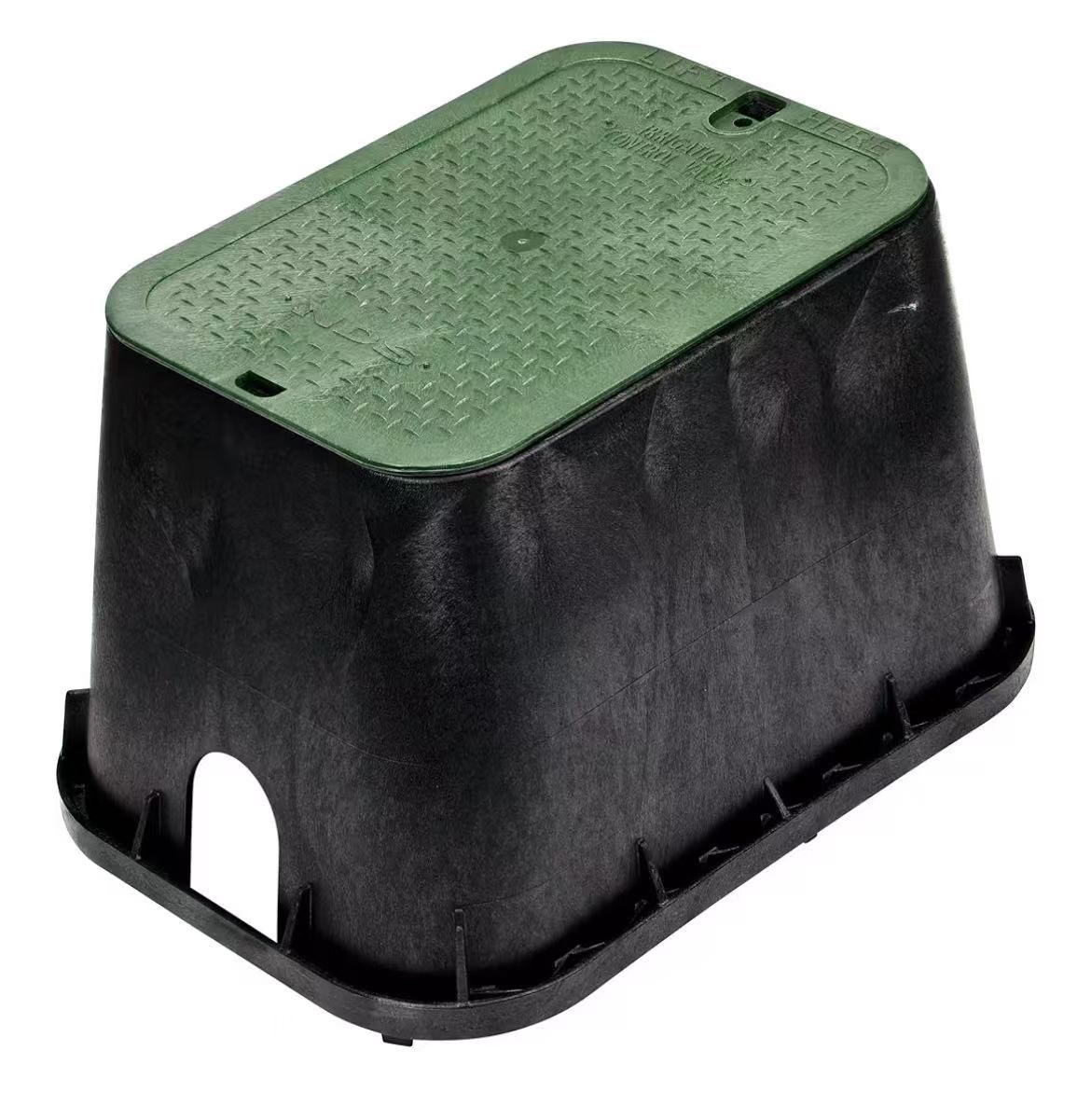 😀 2Pcs 14”X 19” Rectangular Standard Series Valve Box and Cover, 12 in. Height, Irrigation Control Valve Lettering, Black Box