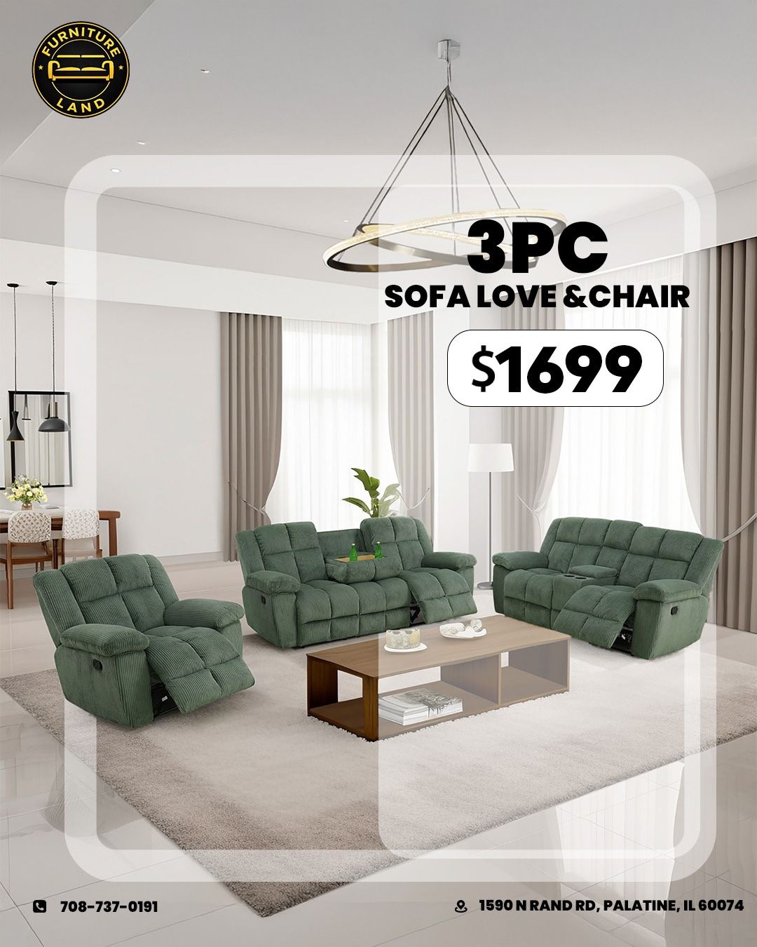 β¨Brand New Recliner Sofa Love Seat And Chair