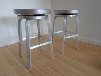 Crate and Barrel Aluminum Stools
