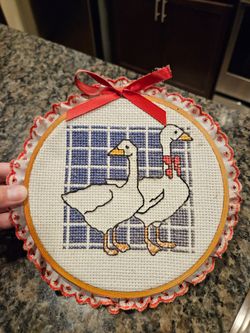 Vintage Goose Cross-Stitch Decor