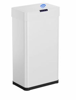 Trash Can, Sensor Motion Stainless Steel Garbage Bin Touchless Smart Waste Bin, W/Stay-Open, Soft Close Lid, Display Light for Kithchen, Living Room,
