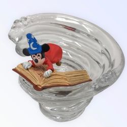 MICKEY MOUSE SORCERERS APPRENTICE CRYSTAL WHIRLPOOL Crystal figurine with Mickey and magical book. Austrian crystal sculpture Disney's 1940 animated f