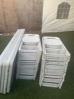 White Folding Chairs and Tables