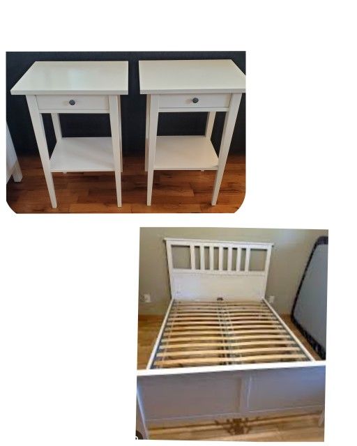 Ikea Queen Bed Frame + 2 Nightstands