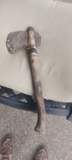 Indian Stone and Wood Handle Axe, 19th Century
???
