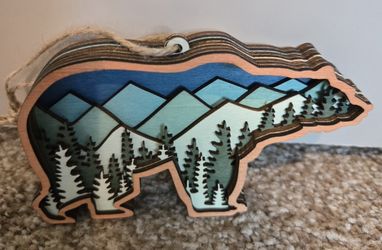 Blue Bear Ornament 