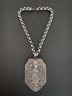 Knights Shield & Dragon Coat of arms vintage 1940s Necklace