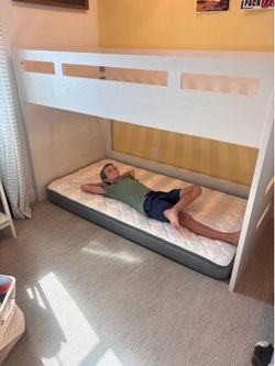 Crate and barrel kids low bunk bed, $150