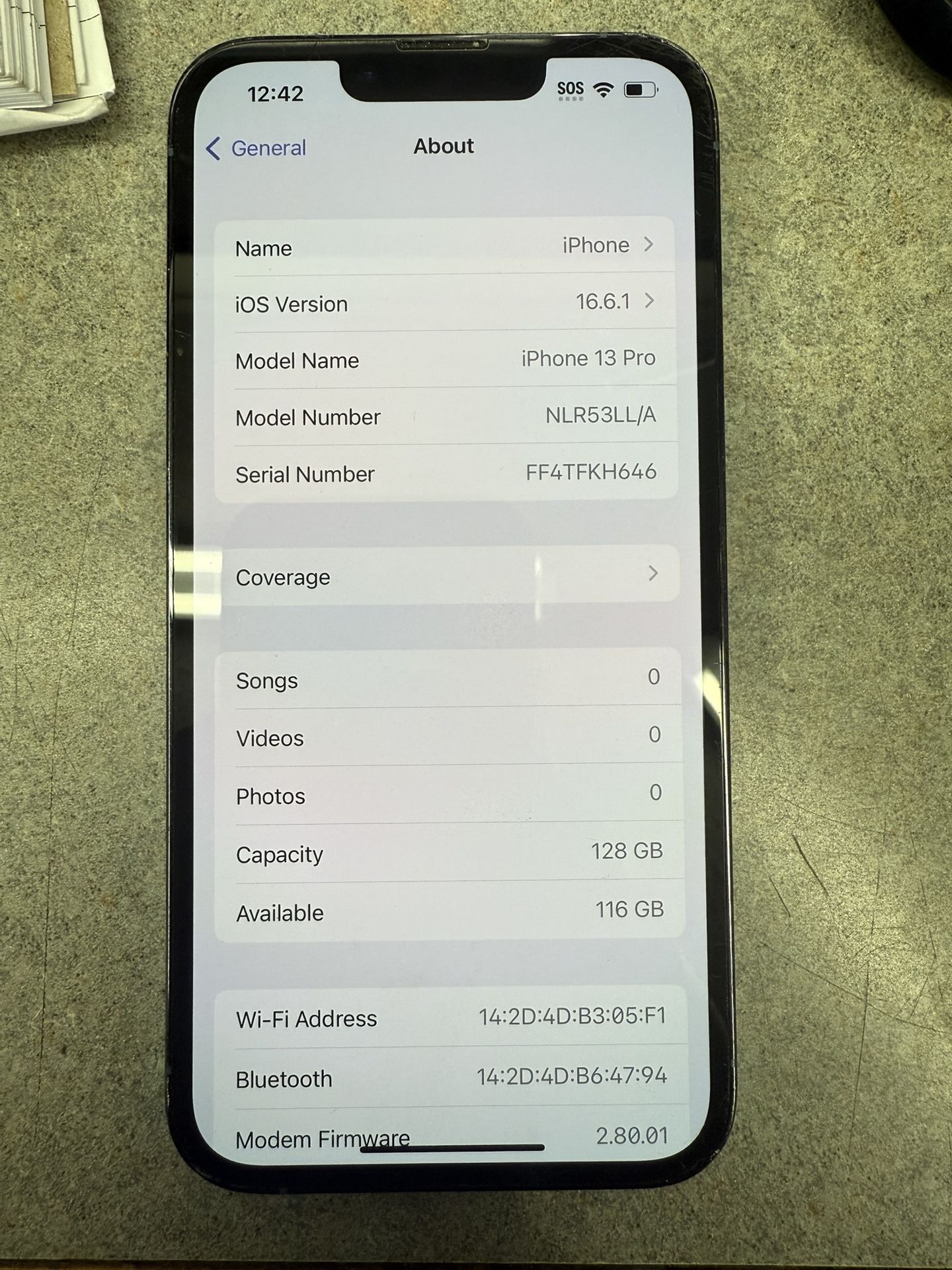 iPhone 13 Pro 128GB UNLOCKED Smartphone Cracked Back