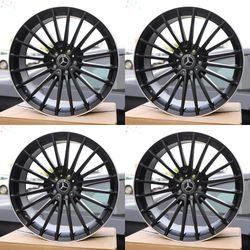 Staggered 20x8.5 ET32 & 20x9.5 ET45 5x112 Matte Black Machine Lip Wheels CB66.6 Audi VW MB