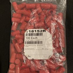 Globe Scientific 118152R Diamond Culture Tube Caps 16mm Red - Bag of 100