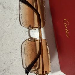 Brown Cut Diamond Cartier Glasses